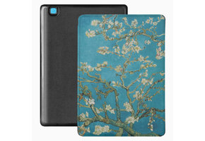 Lunso - Kobo Aura Edition 2 hoes (6 inch) - Vegan Saffiano Leren sleep cover - Van Gogh Amandelbloesem