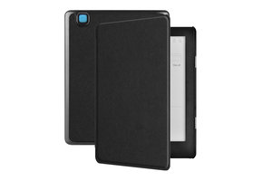 Lunso Kobo Aura H20 Edition 2 hoes (6.8 inch) - Vegan Saffiano Leren sleep cover - Zwart