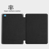 Kobo Aura H20 Edition 2 hoes (6.8 inch) Vegan Saffiano leren sleep cover - Zwart