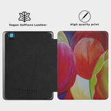 Kobo Aura H20 Edition 2 hoes (6.8 inch) Vegan Saffiano leren sleep cover - Tulpen