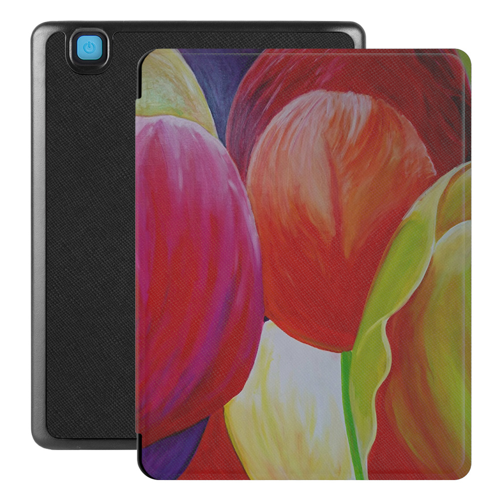 Kobo Aura H20 Edition 2 hoes (6.8 inch) Vegan Saffiano leren sleep cover - Tulpen