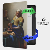 Kobo Aura H20 Edition 2 hoes (6.8 inch) Vegan Saffiano leren sleep cover - Vermeer Melkmeisje