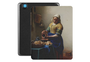 Lunso - Kobo Aura H20 Edition 2 hoes (6.8 inch) - Vegan Saffiano Leren sleep cover - Vermeer Melkmeisje