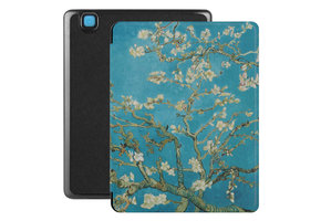 Lunso - Kobo Aura H20 Edition 2 hoes (6.8 inch) - Vegan Saffiano Leren sleep cover - Van Gogh Amandelbloesem