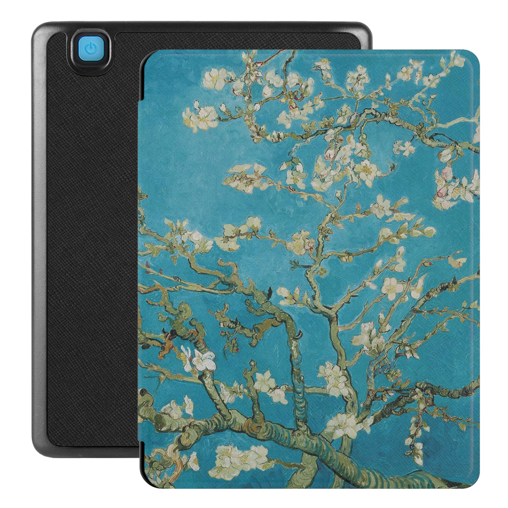 Kobo Aura H20 Edition 2 hoes (6.8 inch) Vegan Saffiano leren sleep cover - Van Gogh Amandelbloesem