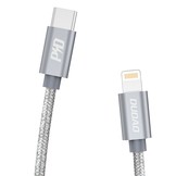 USB-C naar Lightning iPhone en iPad 45W Fast charge nylon oplader en datakabel van 1 Meter - Grijs