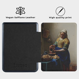 Kobo Nia hoes (6 inch) Vegan Saffiano leren sleep cover - Vermeer Melkmeisje