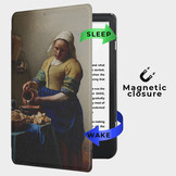 Kobo Nia hoes (6 inch) Vegan Saffiano leren sleep cover - Vermeer Melkmeisje