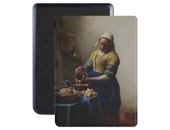 Lunso - Kobo Nia hoes (6 inch) - Vegan Saffiano Leren sleep cover - Vermeer Melkmeisje