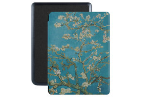 Lunso - Kobo Nia hoes (6 inch) - Vegan Saffiano Leren sleep cover - Van Gogh Amandelbloesem