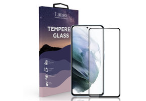 Lunso - Samsung Galaxy S23 - Gehard Beschermglas - Full Cover Screenprotector - Black Edge