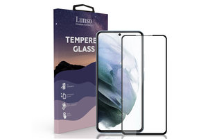 Lunso - Samsung Galaxy S23 Plus - Gehard Beschermglas - Full Cover Screenprotector - Black Edge