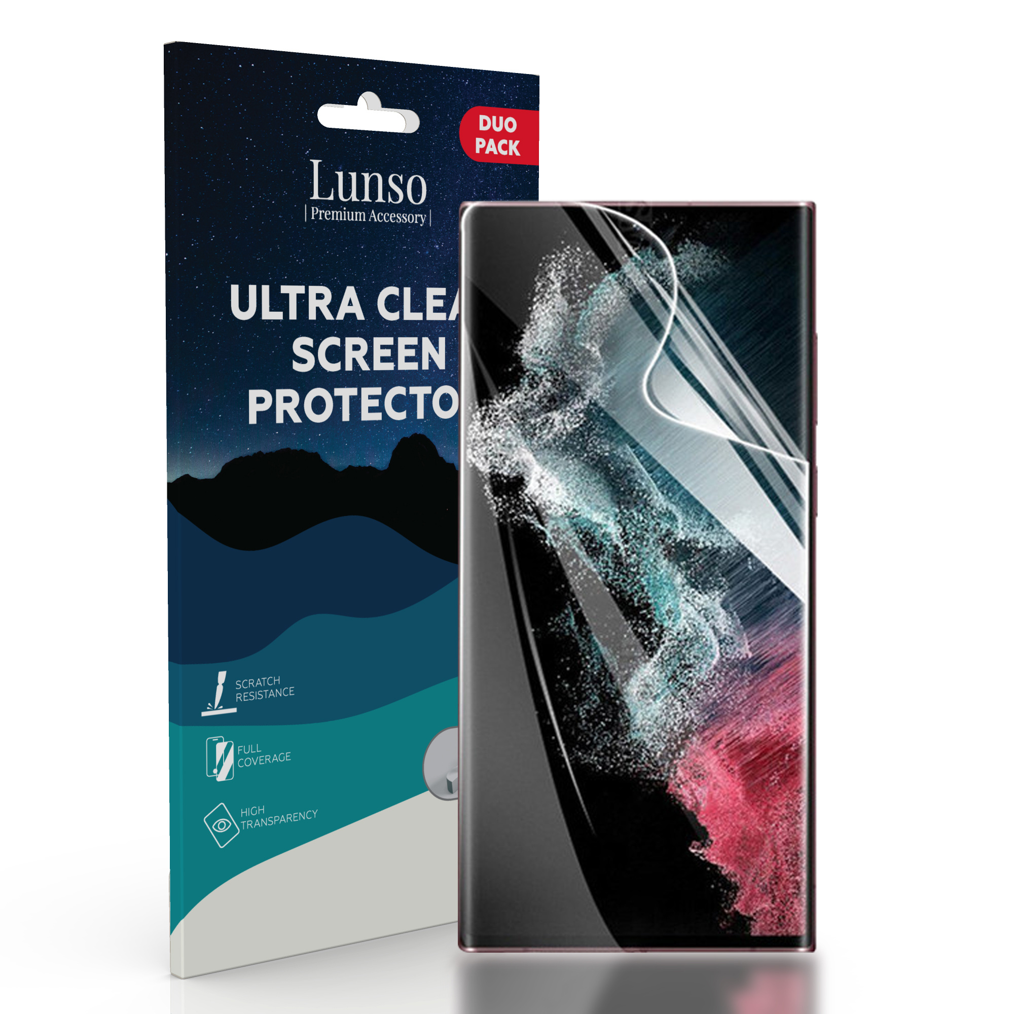 Samsung Galaxy S23 Ultra Duo Pack (2 stuks) Beschermfolie Full Covered Screen protector inclusief bevestiging tool