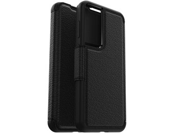 Otterbox - Samsung Galaxy S23 Plus - Strada Case leren bookcase hoesje - Zwart + Lunso Screenprotector