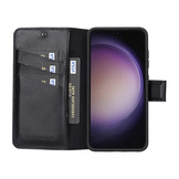 Samsung Galaxy S23 lederen afneembare 2-in-1 bookcase hoes - Zwart