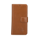 Samsung Galaxy S23 lederen afneembare 2-in-1 bookcase hoes - Cognac