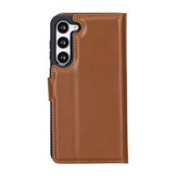 Samsung Galaxy S23 Plus lederen afneembare 2-in-1 bookcase hoes - Cognac