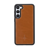 Samsung Galaxy S23 Plus lederen afneembare 2-in-1 bookcase hoes - Cognac