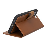 Samsung Galaxy S23 Plus lederen afneembare 2-in-1 bookcase hoes - Cognac
