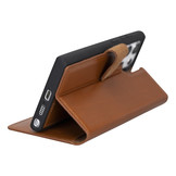 Samsung Galaxy S23 Ultra lederen afneembare 2-in-1 bookcase hoes - Cognac