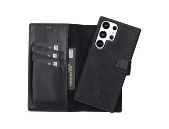NorthLife - Samsung Galaxy S23 Ultra - Lederen Afneembare 2-in-1 bookcase hoes - Zwart