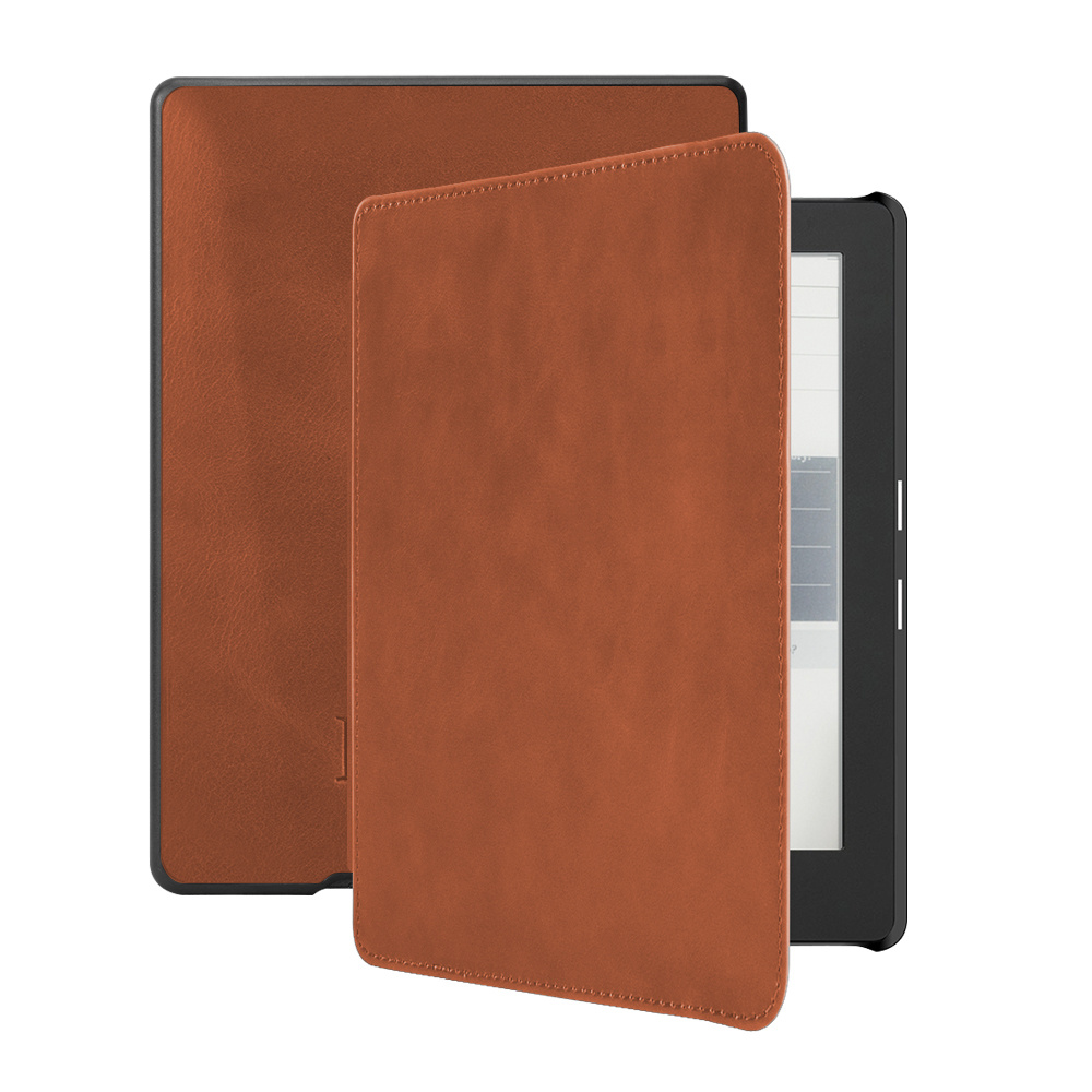 Kobo Aura H2o edition 1 hoes (6.8 inch) Lederen sleep cover - Cognac