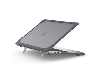 Lunso MacBook Air 13 inch (2022-2025) Armor cover hoes met pootjes - case - Grijs