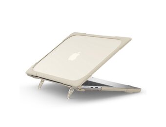 Lunso MacBook Air 13 inch (2022-2025) Armor cover hoes met pootjes - case - Beige