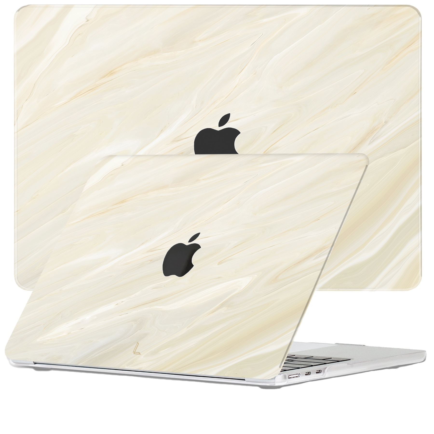 Lunso - MacBook Air 13 inch M2 (2022) - cover hoes - Creamy Vibes