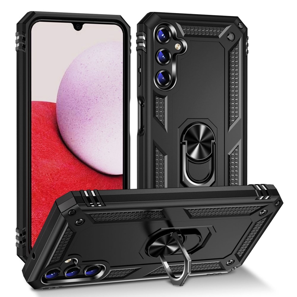 Samsung Galaxy A14 5G Armor backcover hoes met ringhouder - Zwart