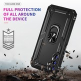 Samsung Galaxy A14 5G Armor backcover hoes met ringhouder - Zwart