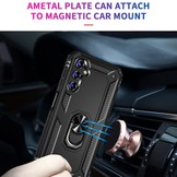 Samsung Galaxy A14 5G Armor backcover hoes met ringhouder - Zwart