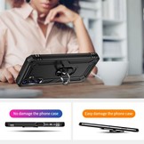 Samsung Galaxy A14 5G Armor backcover hoes met ringhouder - Zwart