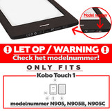 Lunso flip hoesje zwart voor de Kobo Touch 1 (6 inch)