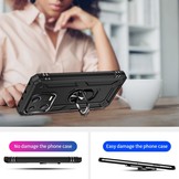 Xiaomi 13 Armor backcover hoes met ringhouder - Zwart