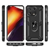 Xiaomi 13 Armor backcover hoes met ringhouder - Zwart