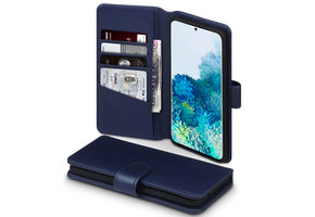 Qubits - luxe echt lederen wallet hoes - Samsung Galaxy S20 Plus - Blauw