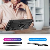 Samsung Galaxy A34 Armor backcover hoes met ringhouder - Zwart