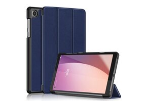 Lunso - Lenovo Tab M8 Gen 4 (8 inch) - Tri-Fold Bookcase hoes - Donkerblauw