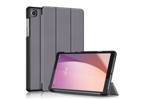 Lunso - Lenovo Tab M8 Gen 4 (8 inch) - Tri-Fold Bookcase hoes - Grijs