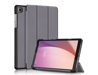 Lunso - Lenovo Tab M8 Gen 4 (8 inch) - Tri-Fold Bookcase hoes - Grijs