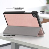 Lenovo Tab M8 Gen 4 (8 inch) Tri-Fold Bookcase hoes - Rose Goud