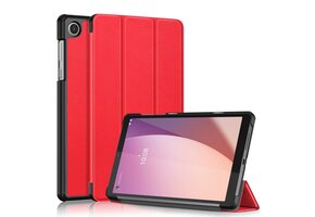 Lunso - Lenovo Tab M8 Gen 4 (8 inch) - Tri-Fold Bookcase hoes - Rood