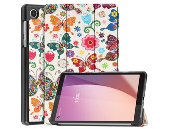 Lunso - Lenovo Tab M8 Gen 4 (8 inch) - Tri-Fold Bookcase hoes - Vlinders