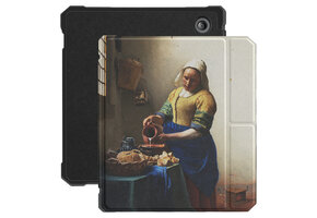 Lunso - Kobo Libra 2 hoes (7 inch) - Vegan Saffiano Leren sleep cover - Vermeer Melkmeisje