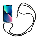 iPhone 13 Telefoonhoes met zwart koord - Transparant