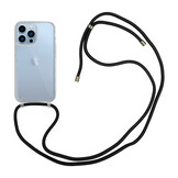 iPhone 13 Pro Telefoonhoes met zwart koord - Transparant