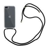 iPhone SE 2022, iPhone SE 2020, iPhone 8 en iPhone 7 Telefoonhoes met zwart koord - Transparant
