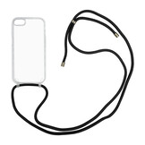 iPhone SE 2022, iPhone SE 2020, iPhone 8 en iPhone 7 Telefoonhoes met zwart koord - Transparant