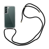 Samsung Galaxy S22 Plus Telefoonhoes met zwart koord - Transparant